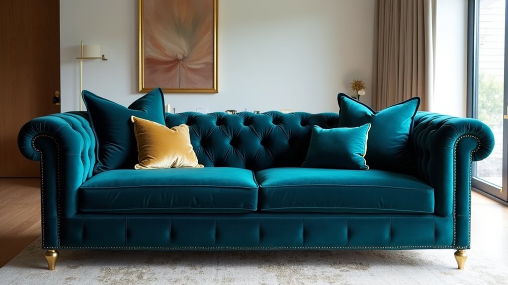 luxurious velvet chesterfield sofas