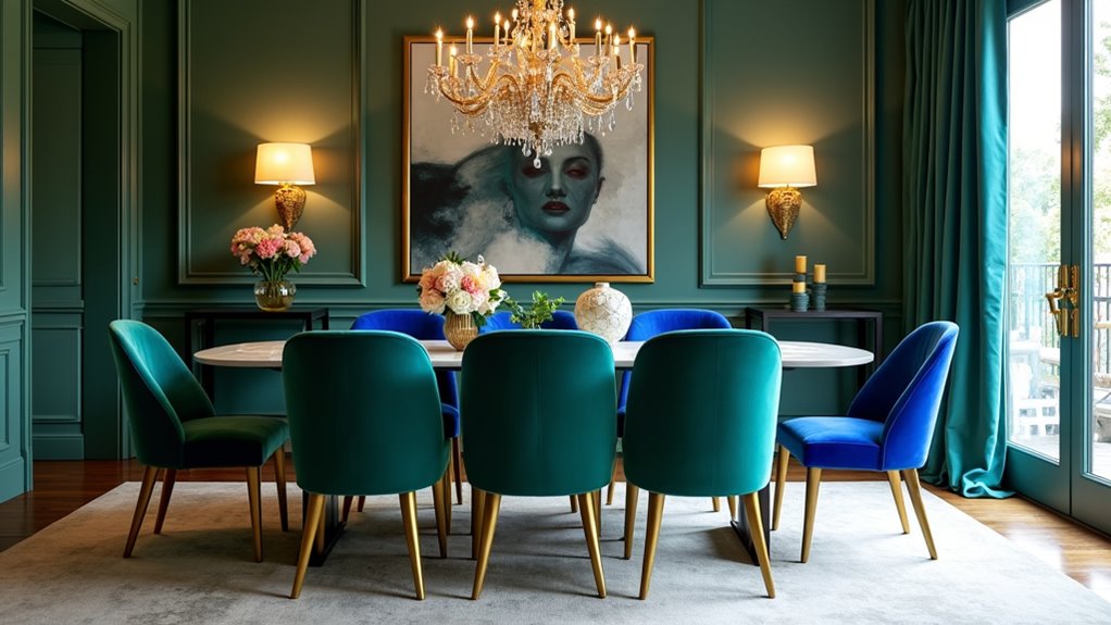 luxurious velvet dining chair