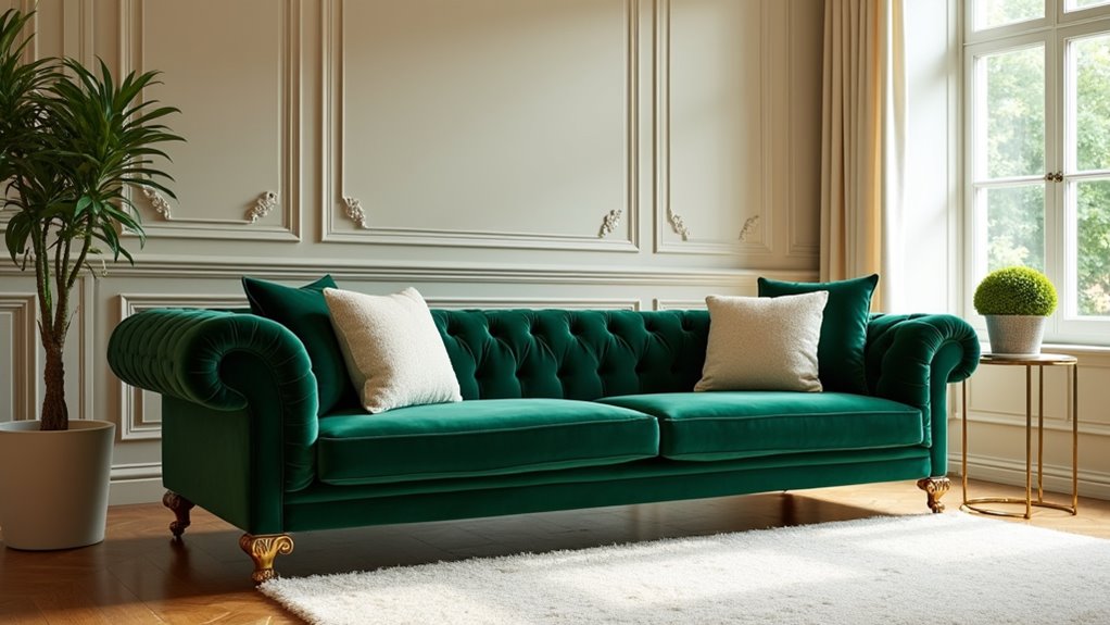 luxurious velvet sofa comfort