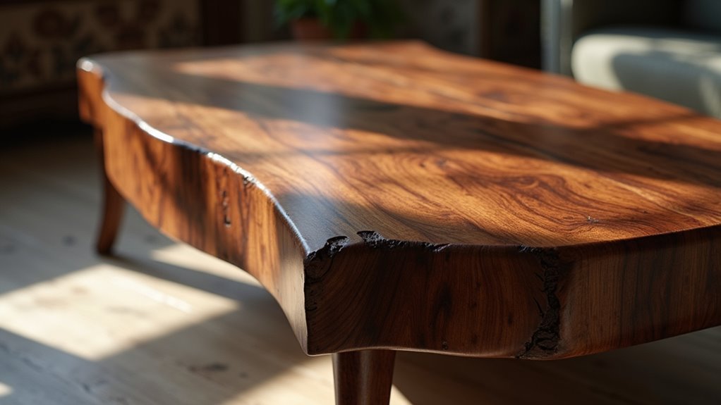 luxurious walnut coffee table