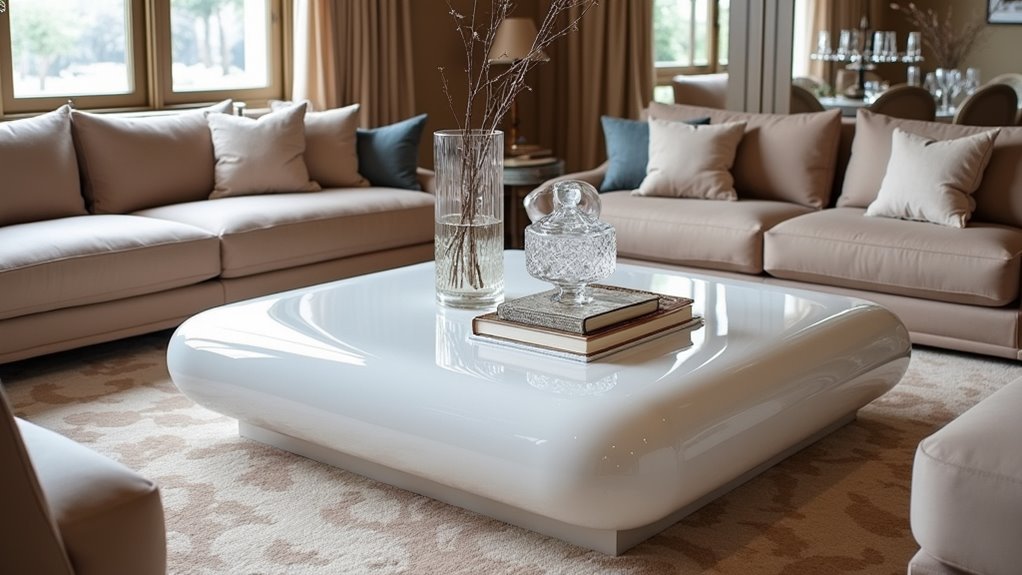 luxurious white coffee table