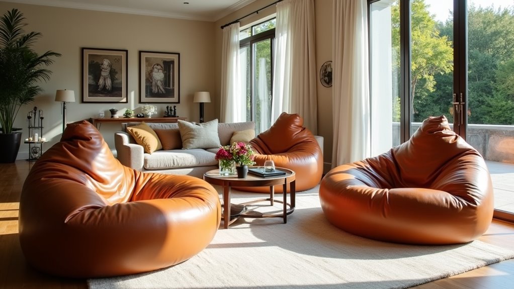 luxury leather bean bag