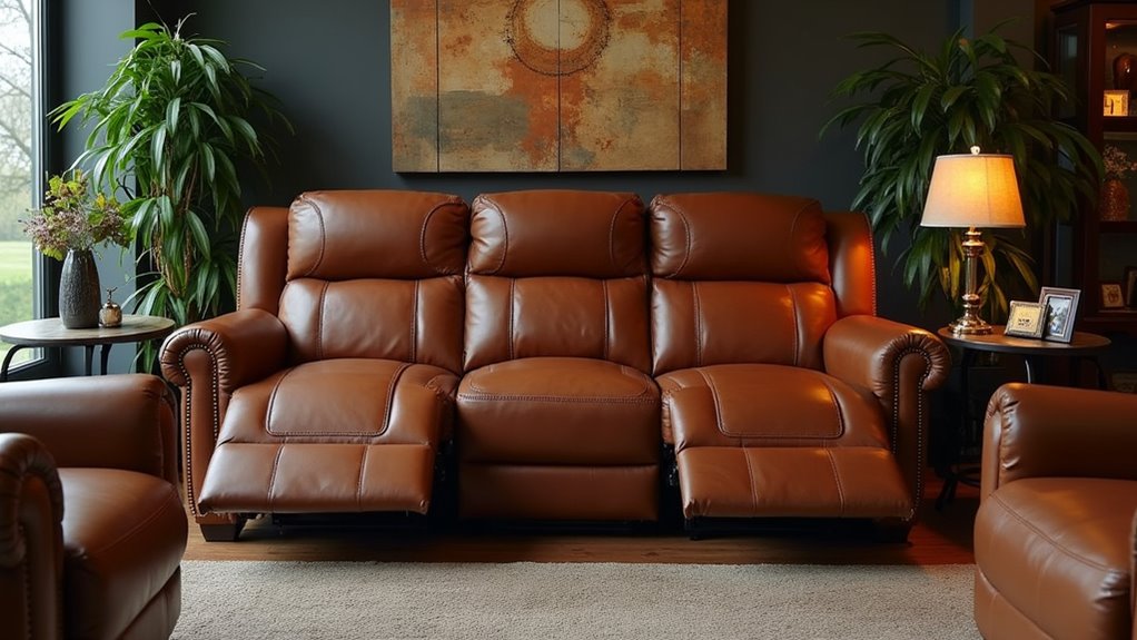 luxury leather reclining sofa