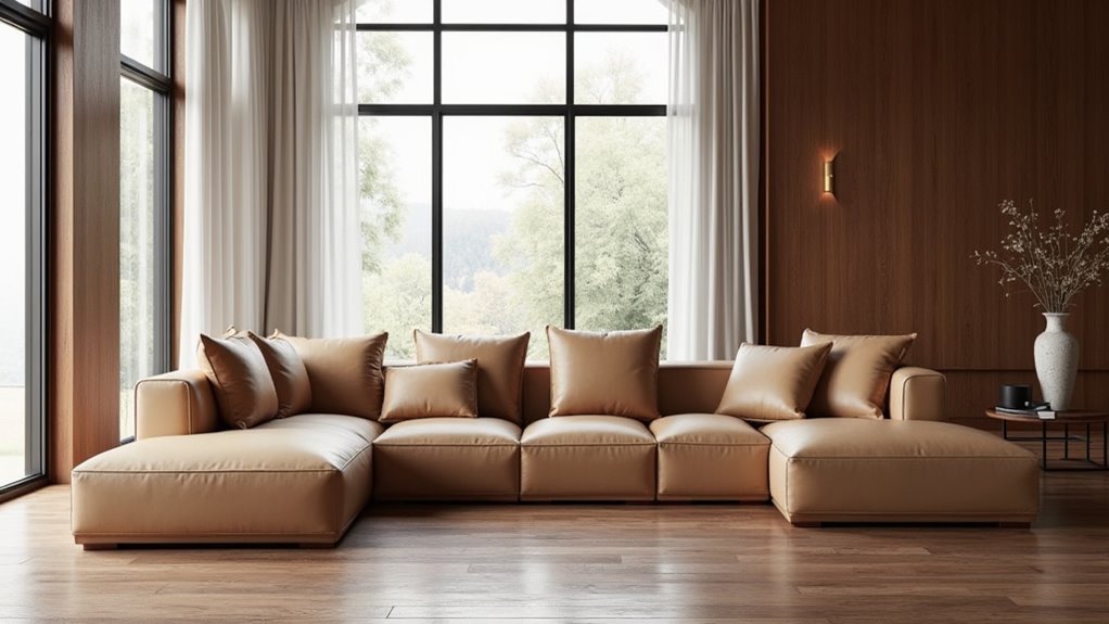 luxury modular leather sofa