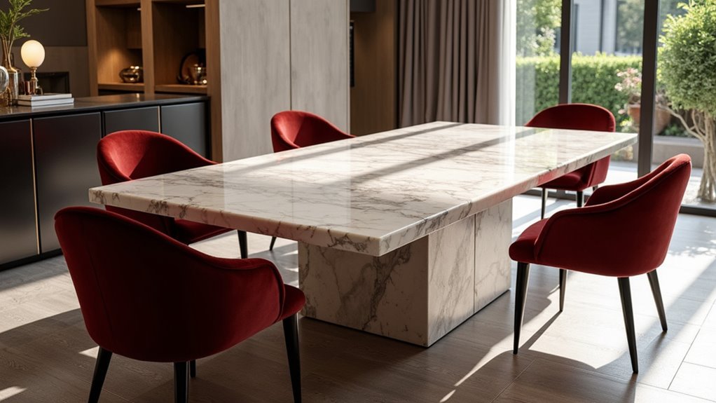 marble velvet dining elegance