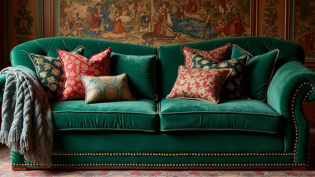 maximalist layered texture sofa