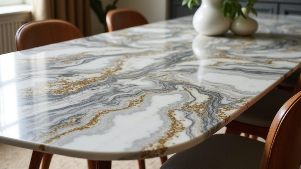 mid century rounded dining tables