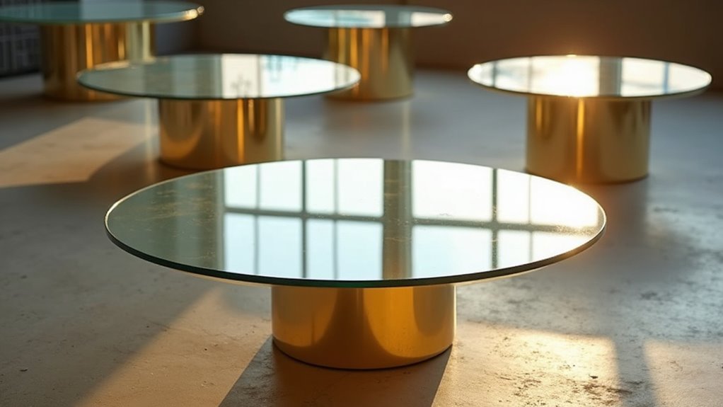 minimalist glass coffee table