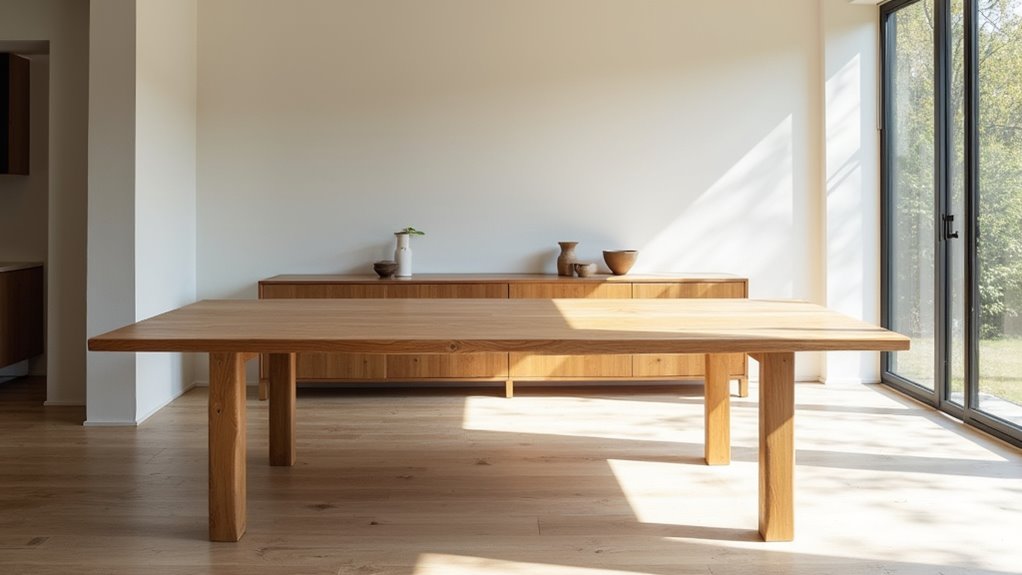 minimalist scandinavian oak table