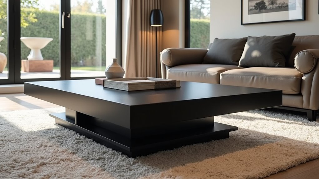 minimalist wood grain coffee table