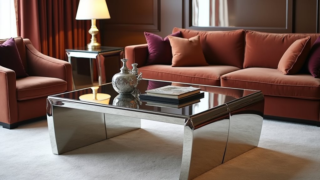 mirrored glam coffee table