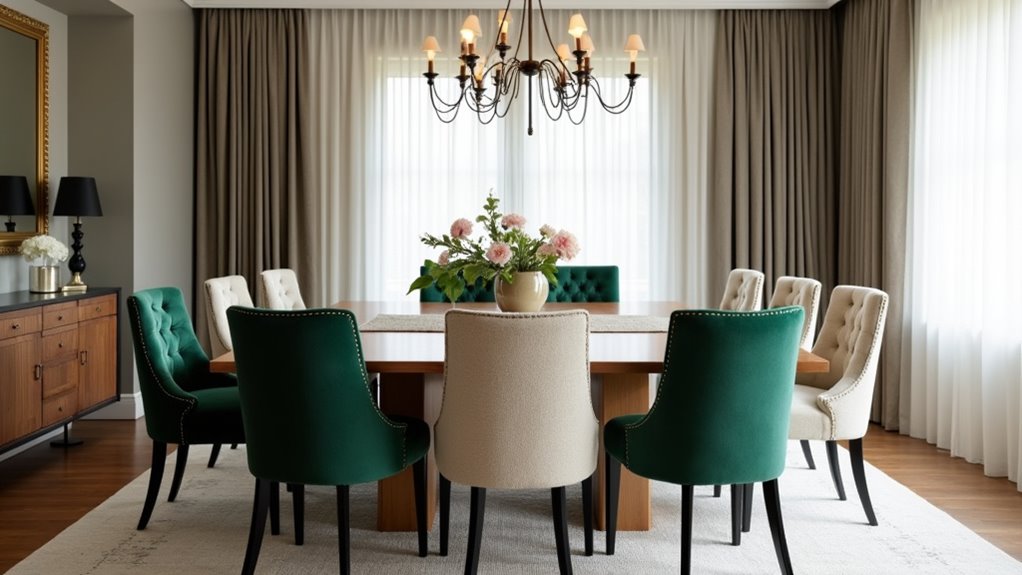 mixed upholstered chair aesthetics