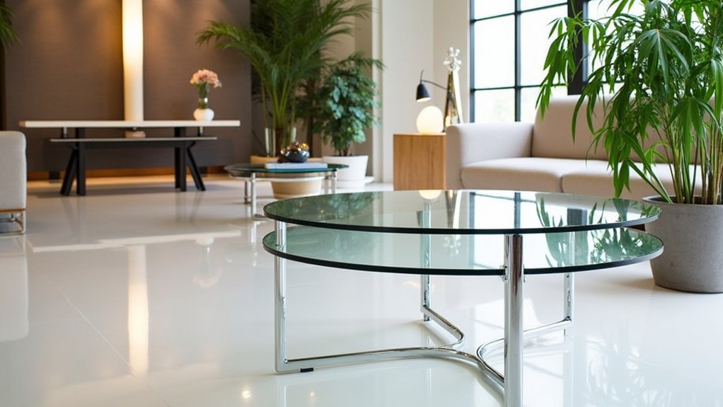 modern elegant glass table