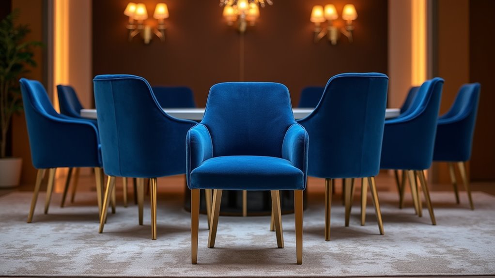 modern glam velvet dining chair