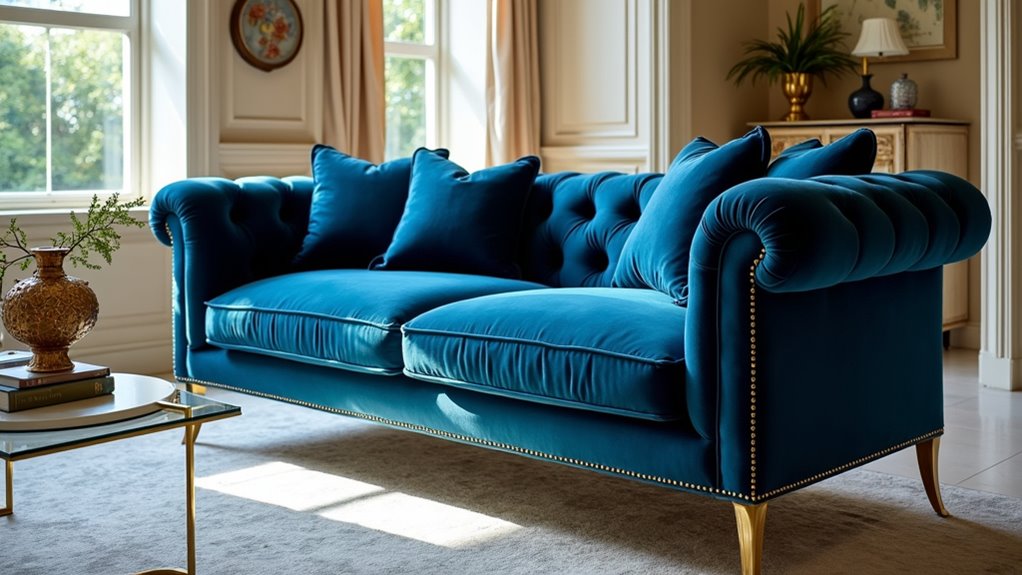 modern glam velvet sofa