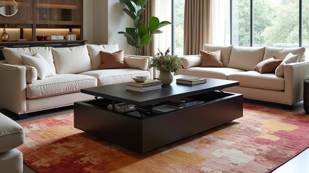 modern rustic lift top table