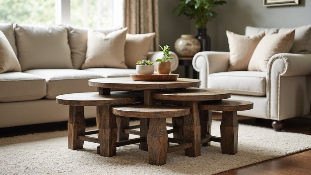 modern rustic nesting tables