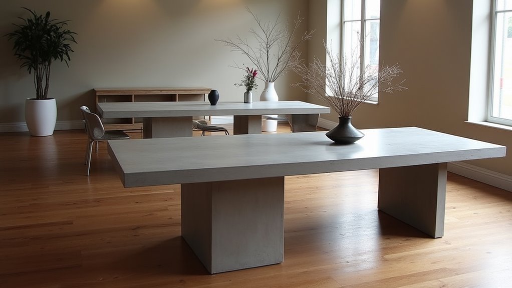 modern versatile concrete dining table