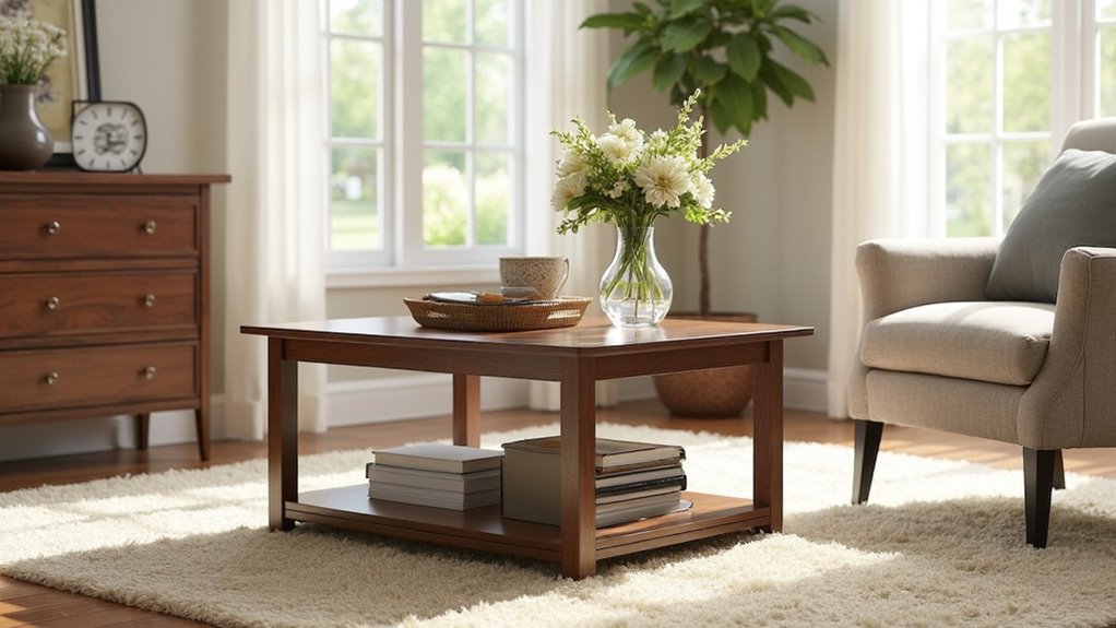 neoclassical square coffee table