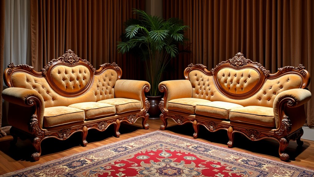 ornate wooden sofa elegance