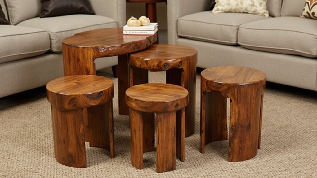 reclaimed wood nesting tables