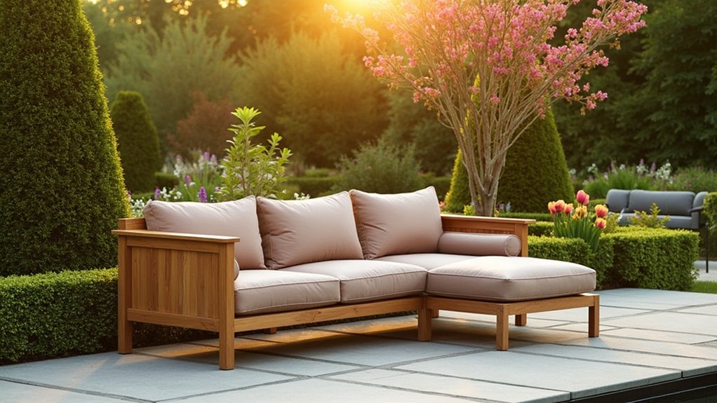 refined outdoor teak sofa