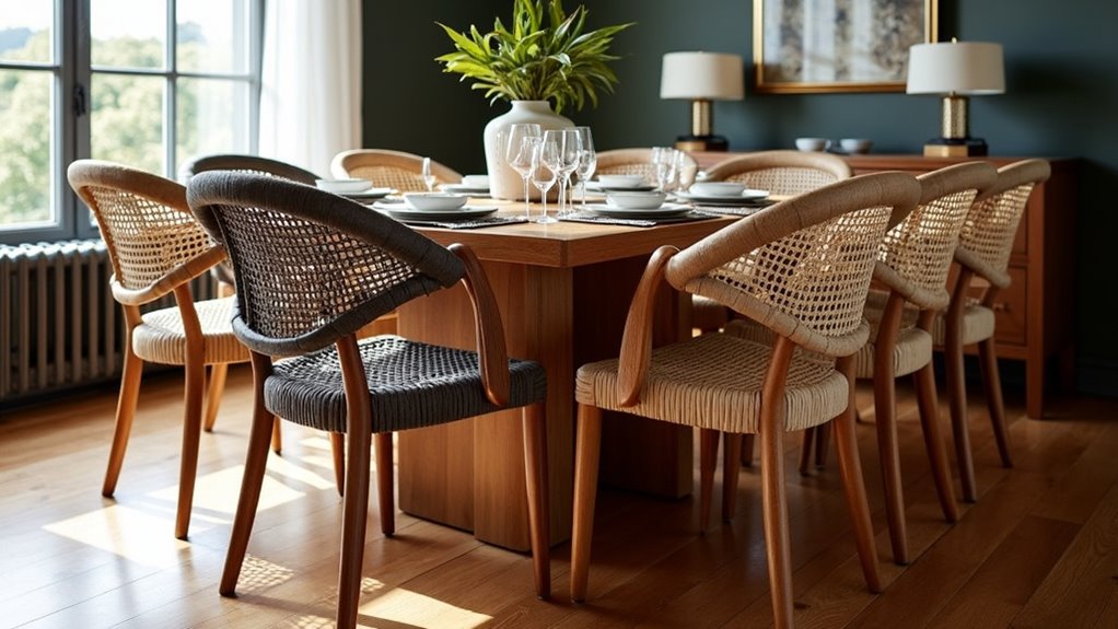 rope weave dining chairs