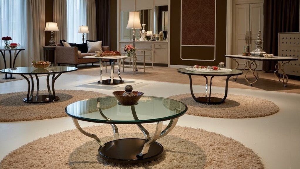 round glass coffee tables