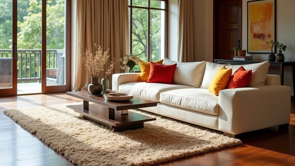 rugs define space cohesively