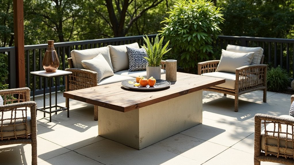 rustic industrial outdoor table