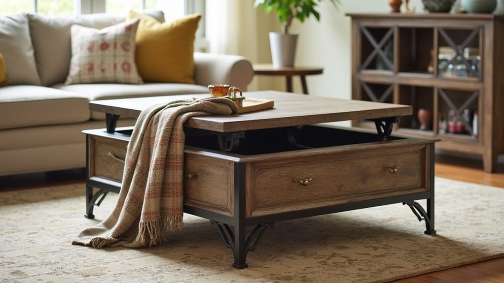 rustic lift top cocktail table