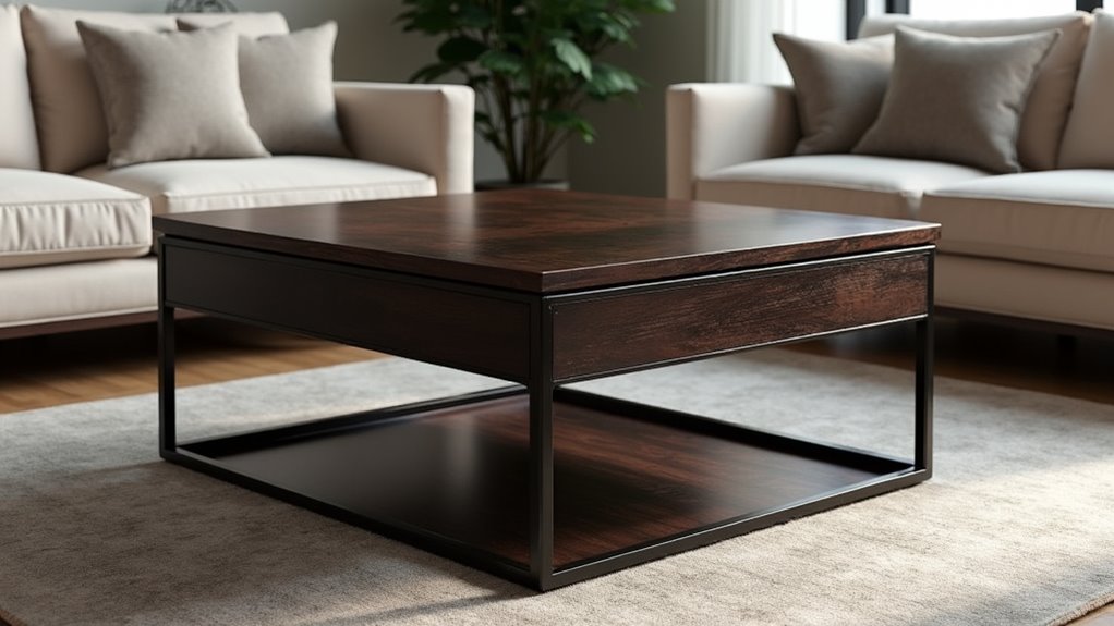 rustic modern lift top table