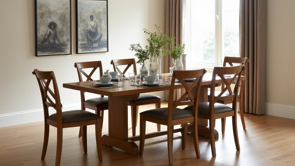 rustic oak dining set