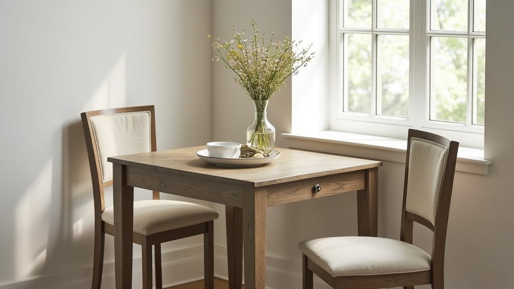 rustic two seat dining set