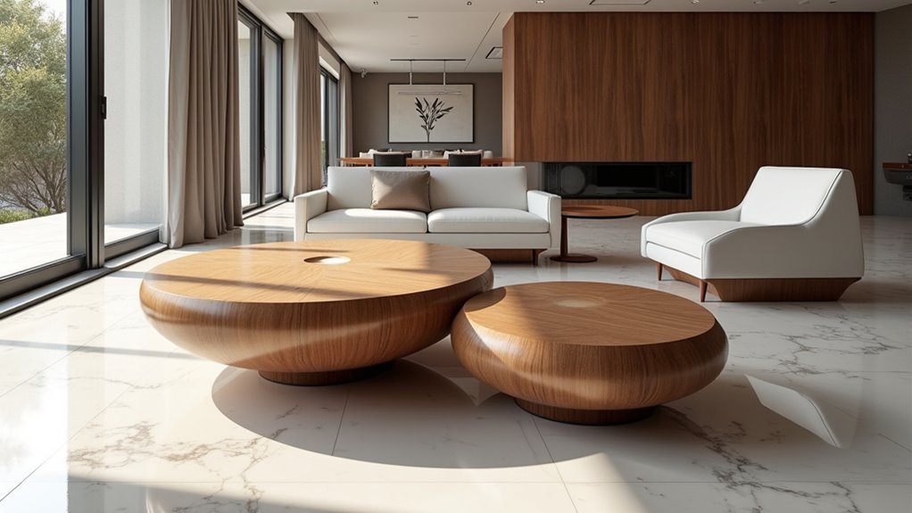 sculptural wood coffee table