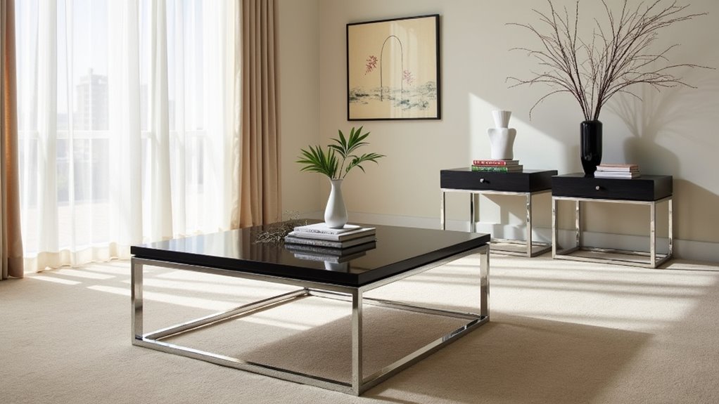 sleek black glass elegance