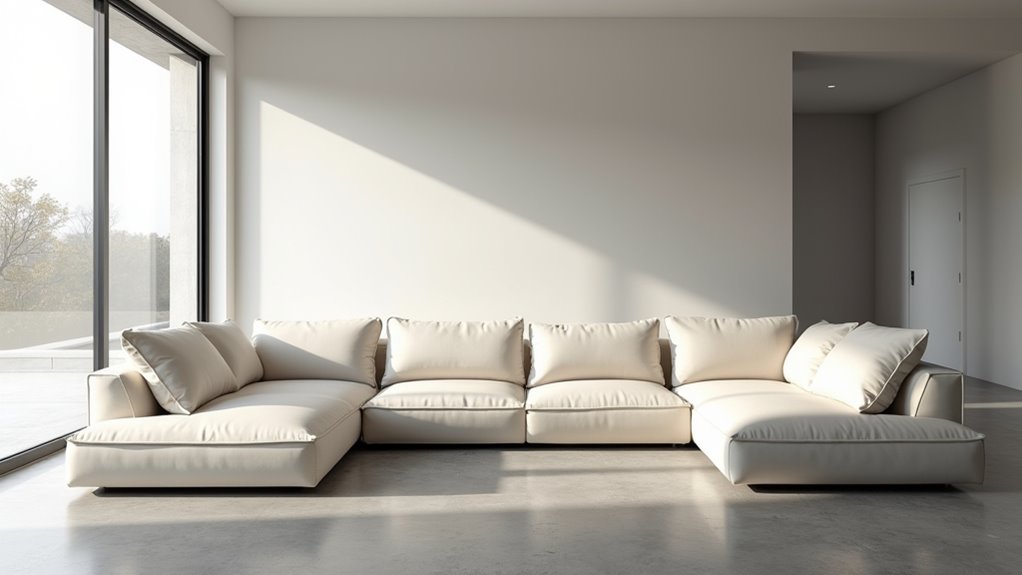 sleek functional l shape sofas