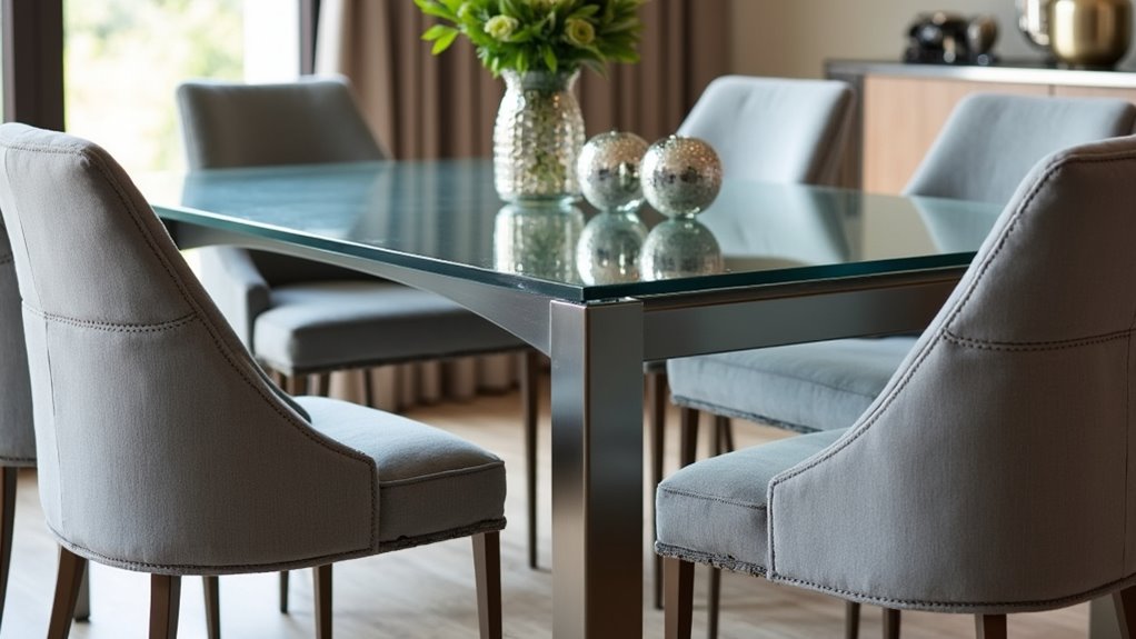 sleek glass dining set