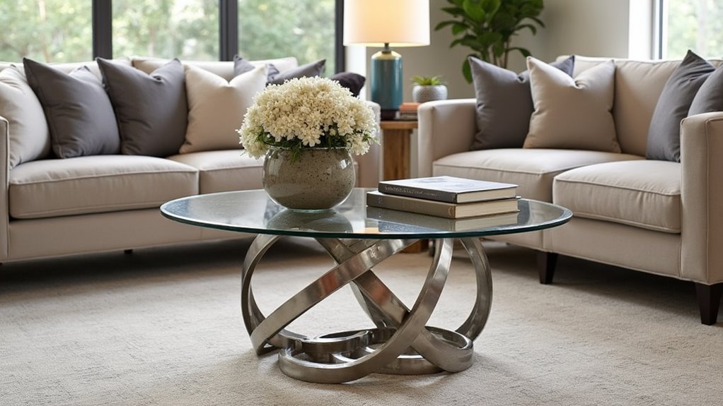 sleek marble coffee table