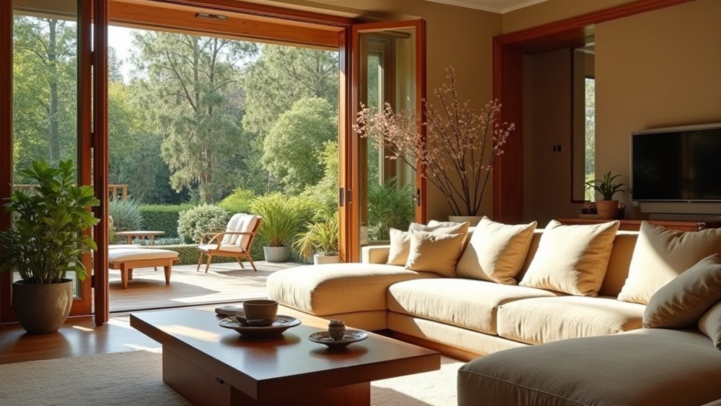 sofa placement enhances ambiance