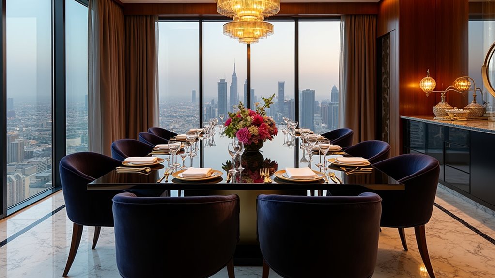 sophisticated black dining elegance