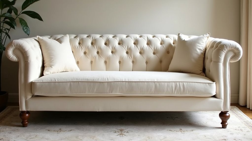 sophisticated cream velvet sofa