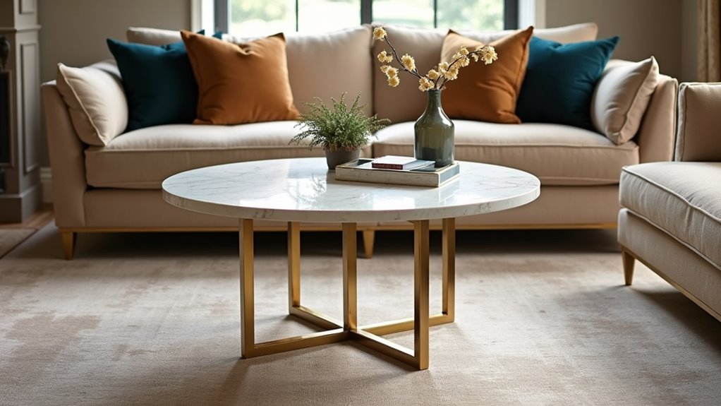 sophisticated curved coffee table