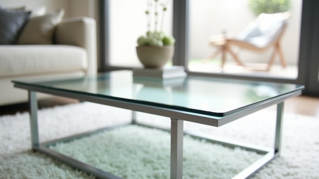 sophisticated glass top coffee table