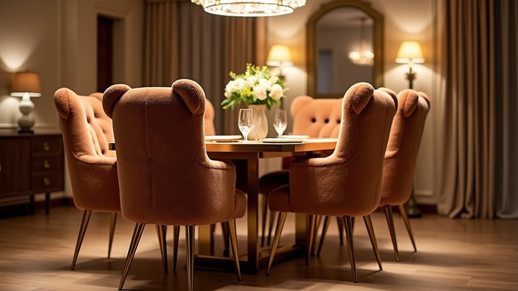sophisticated gold dining chairs