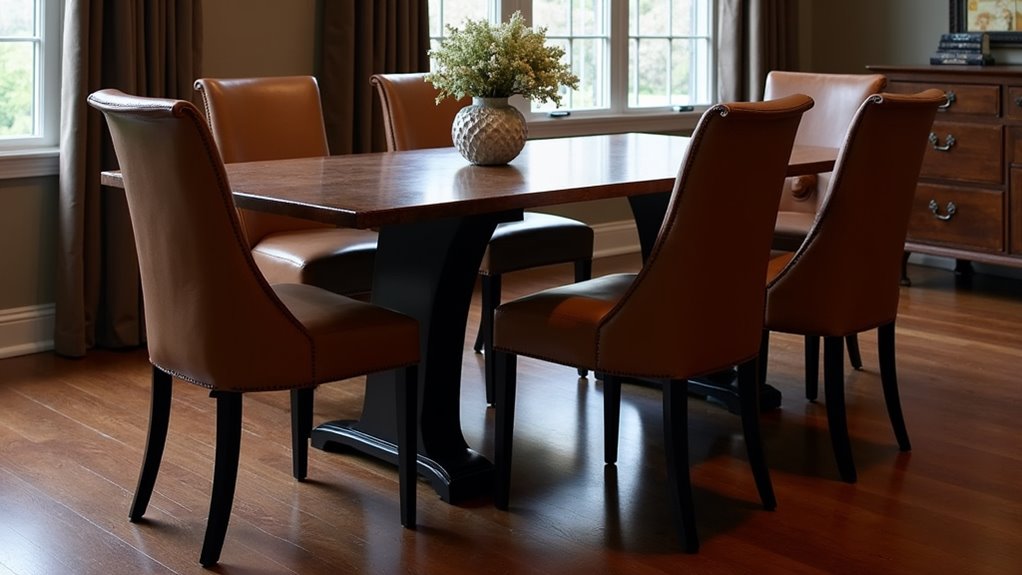 sophisticated industrial leather dining chair