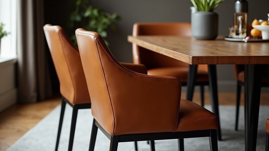 sophisticated leather dining chair