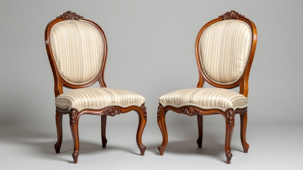 sophisticated striped shield back chairs