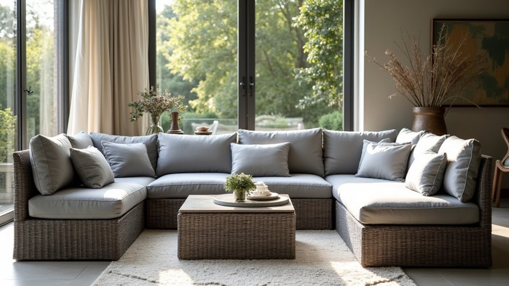 spacious outdoor l shaped sofa