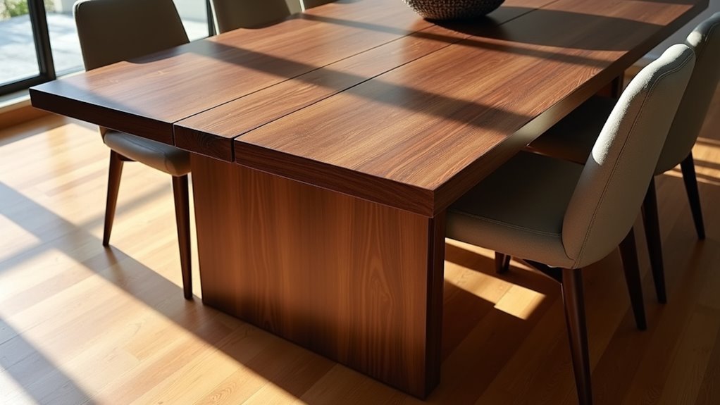 stylish accommodating walnut table